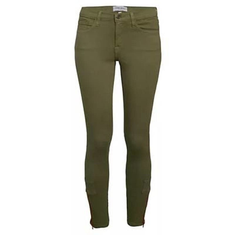 Etienne Marcel Zip-Cuff  Army Green Skinny Jeans